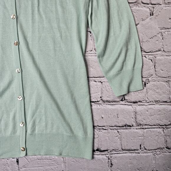 Tommy Bahama Silk Cashmere Mint Green Small Button Cardigan Sweater Size Medium - Picture 5 of 9